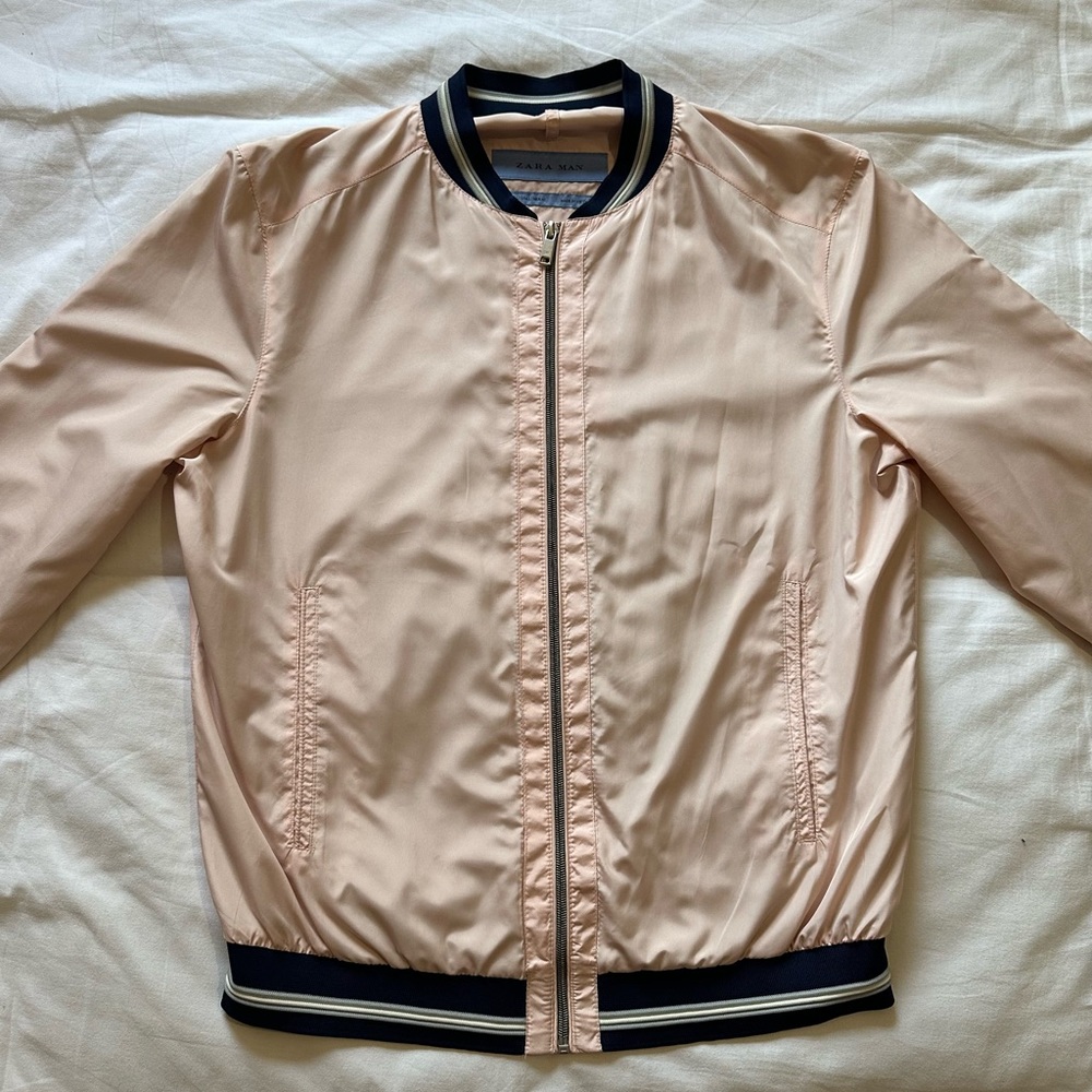 Zara Men’s Pink lightweight bomber